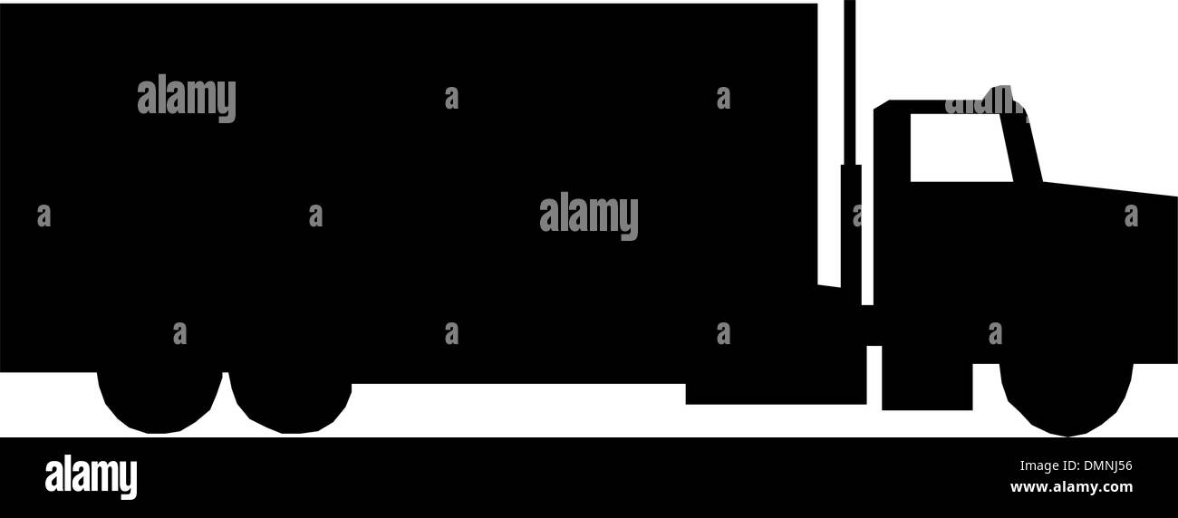 Autocarro pesante silhouette Illustrazione Vettoriale