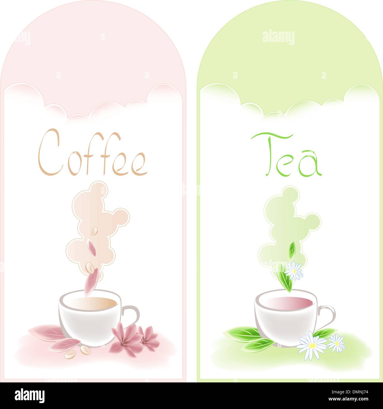 Bollitore per tè e caffè banner Illustrazione Vettoriale