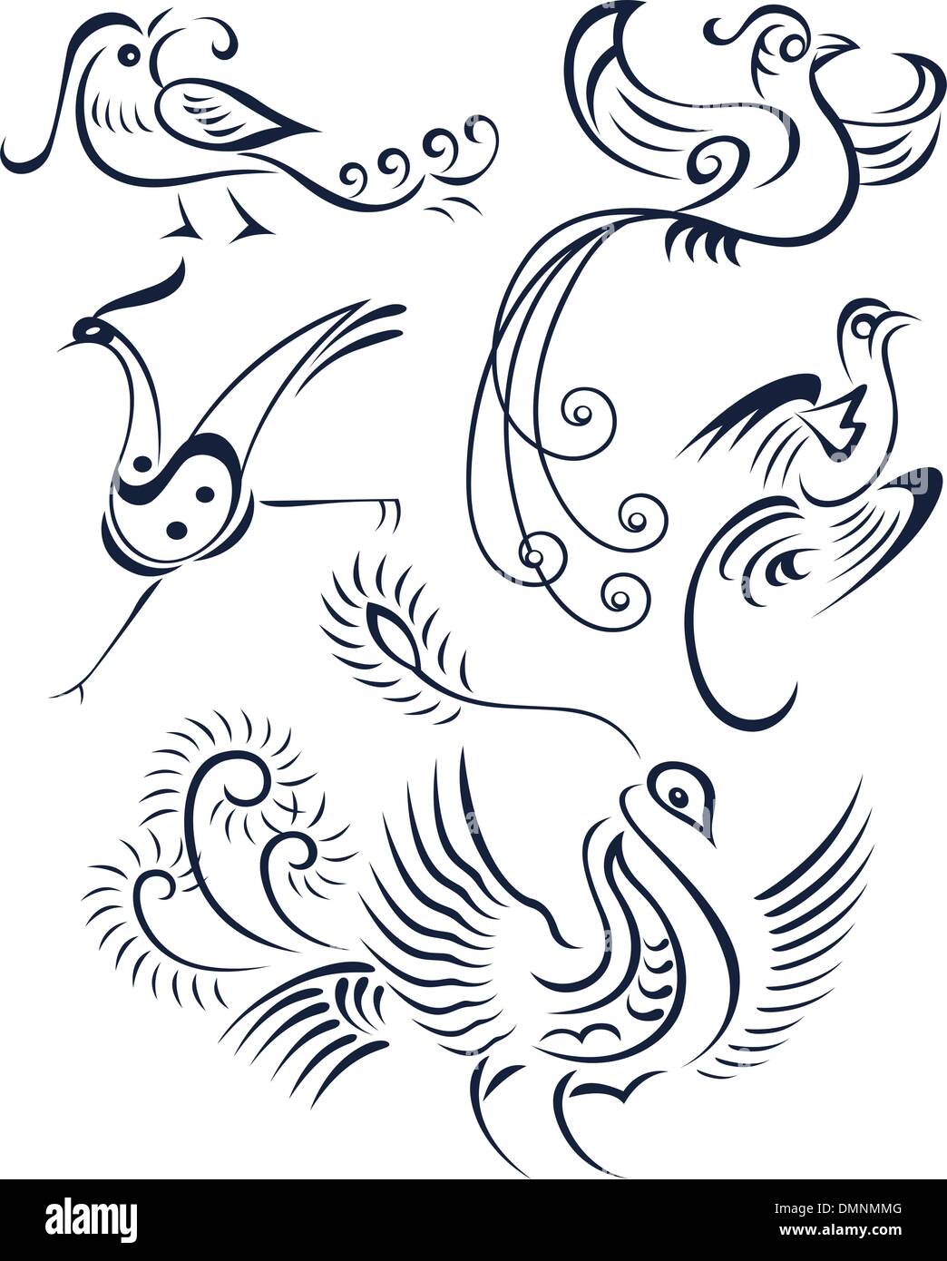 Bird tattoo graphic design Illustrazione Vettoriale