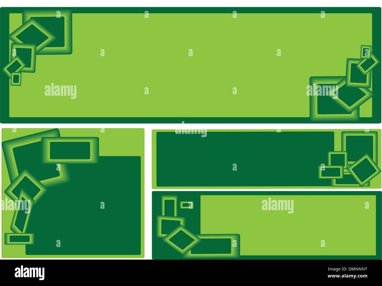 Set di rettangolo verde banner aziendale Illustrazione Vettoriale