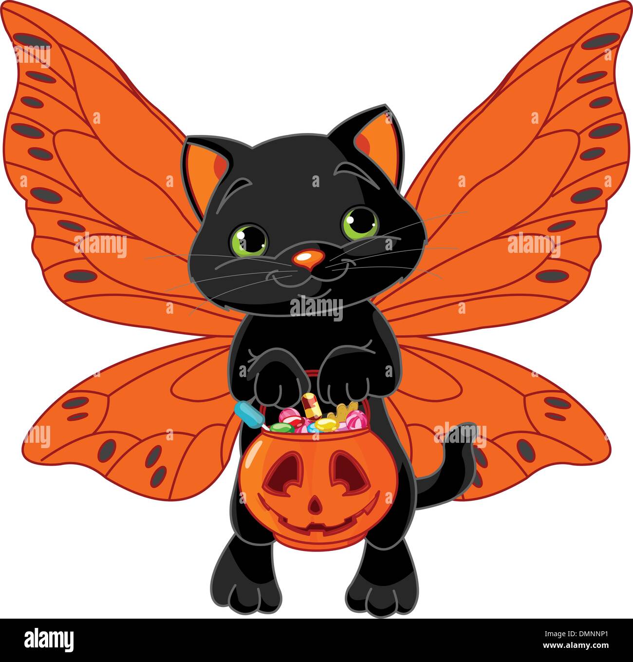 Carino Halloween cat Illustrazione Vettoriale