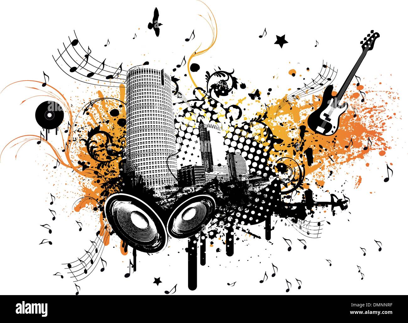 In estate la città della musica Illustrazione Vettoriale