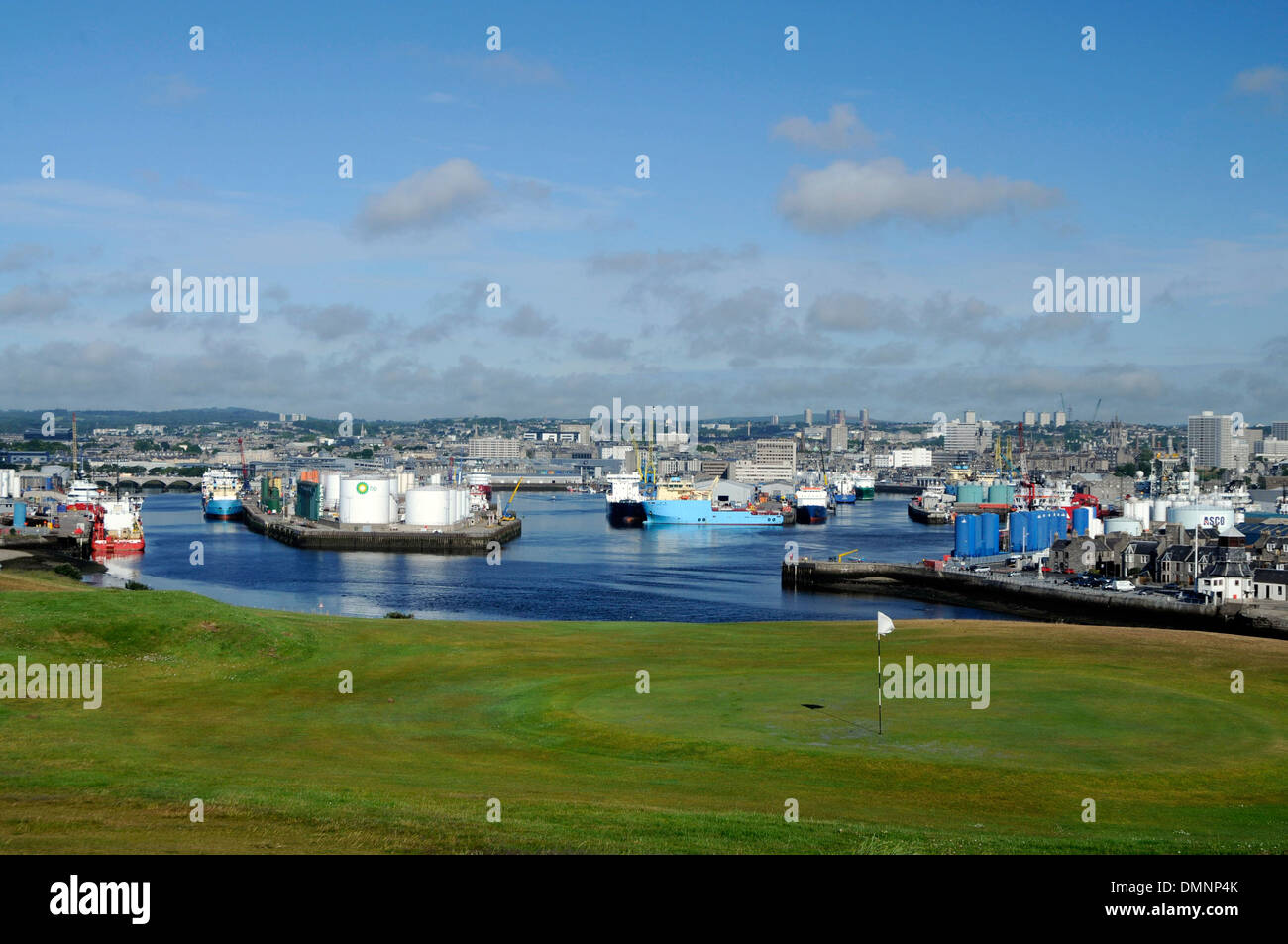 Aberdeen città di granito del porto commerciale ai porti marittimi marine engineering Foto Stock