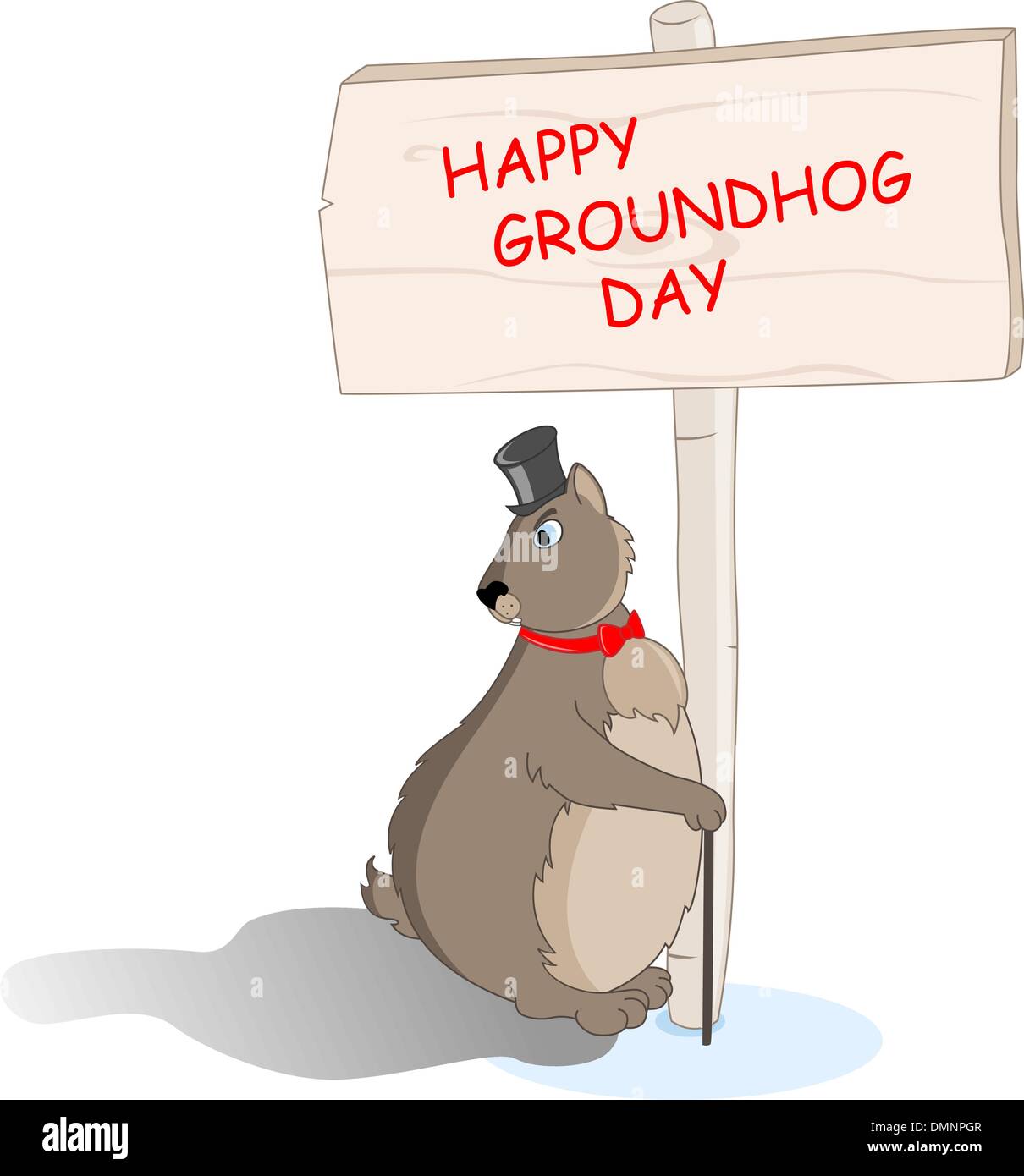 Marmotta vide la sua ombra Illustrazione Vettoriale