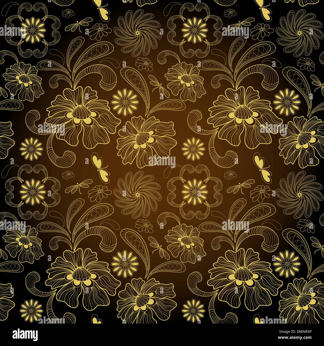 Seamless scuro modello vintage Illustrazione Vettoriale