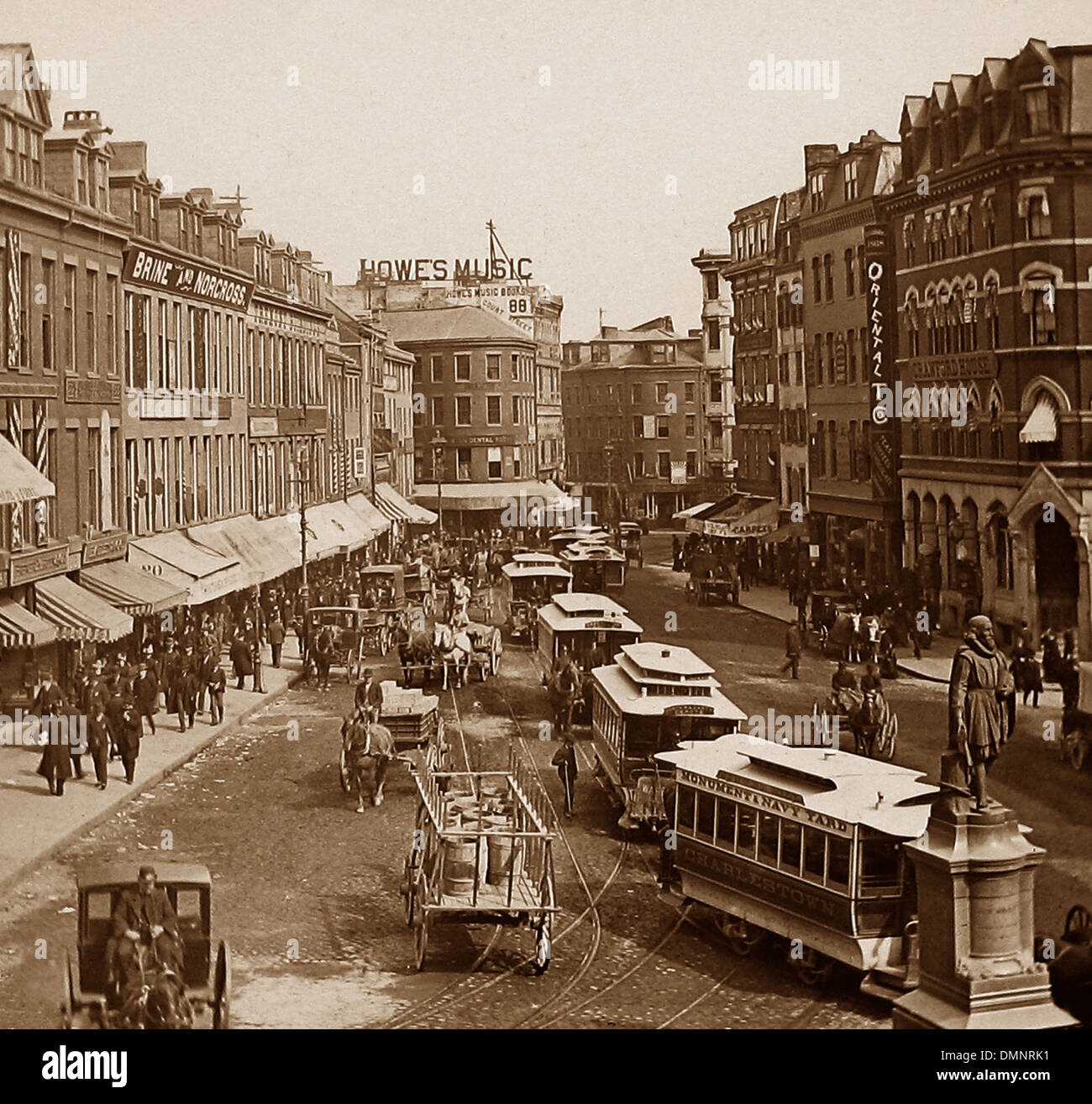 Stati Uniti Boston Scollay Square pre-1900 Foto Stock