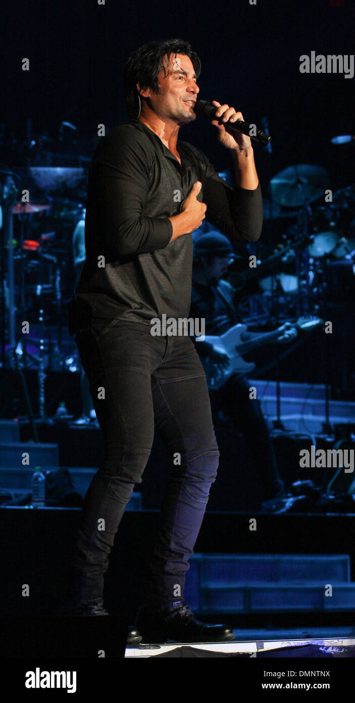 Chayanne eseguire durante Gigant3s Tour presso American Airlines Arena di Miami in Florida - 04.08.12 Foto Stock