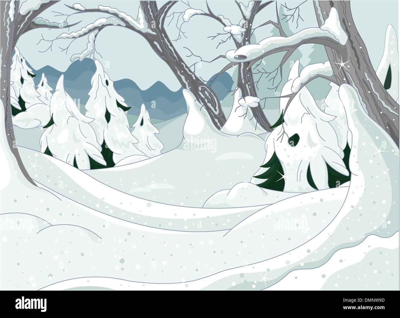 Foresta di inverno Illustrazione Vettoriale