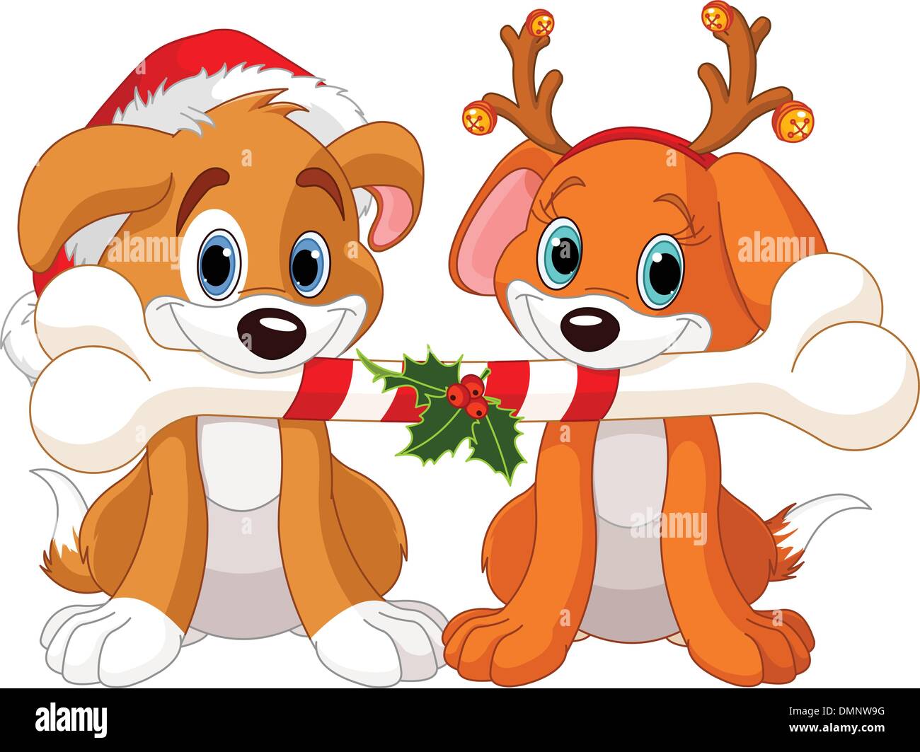 Due cani di Natale Illustrazione Vettoriale
