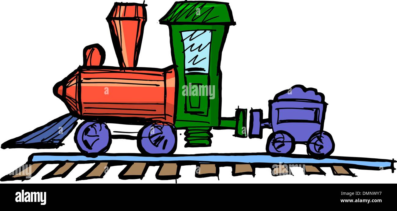 Vapore giocattolo treno motore Illustrazione Vettoriale