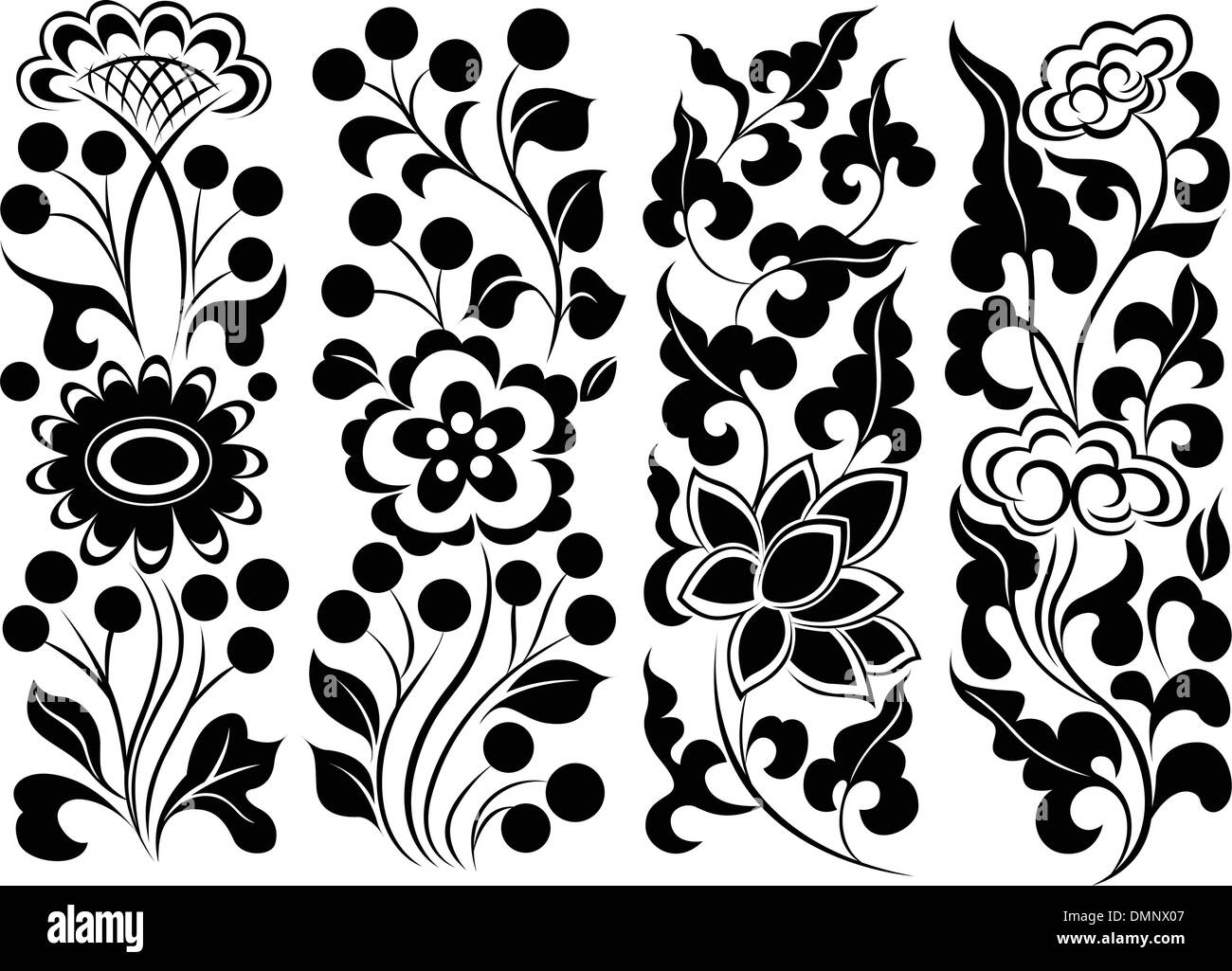 Fiore elemento creativo impostato Illustrazione Vettoriale