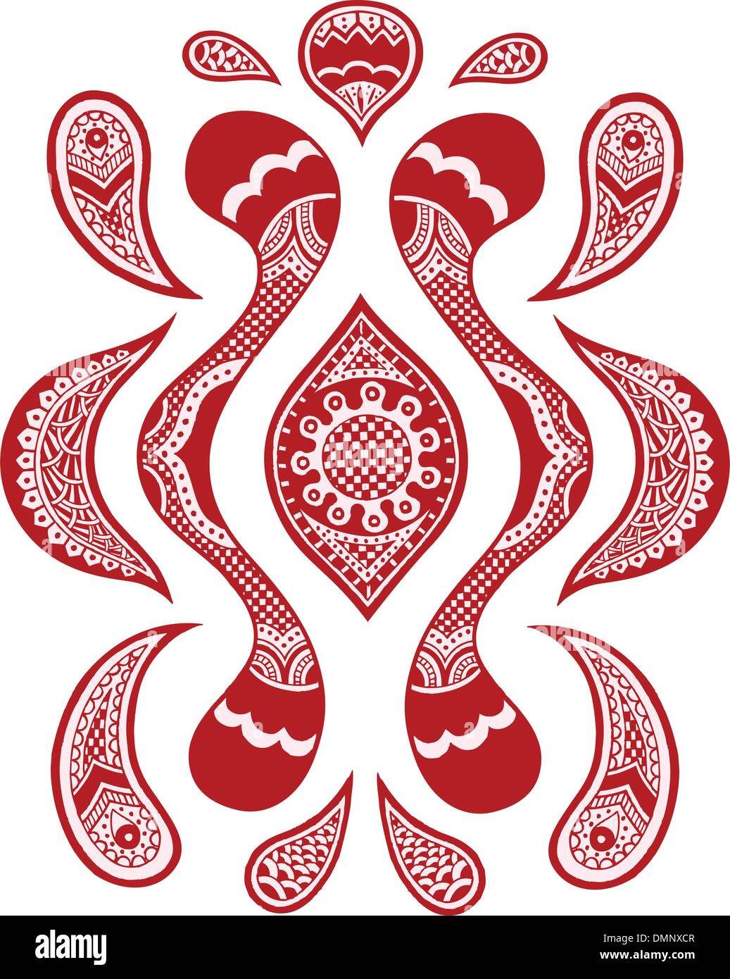 Paisley disegnati a mano design Illustrazione Vettoriale