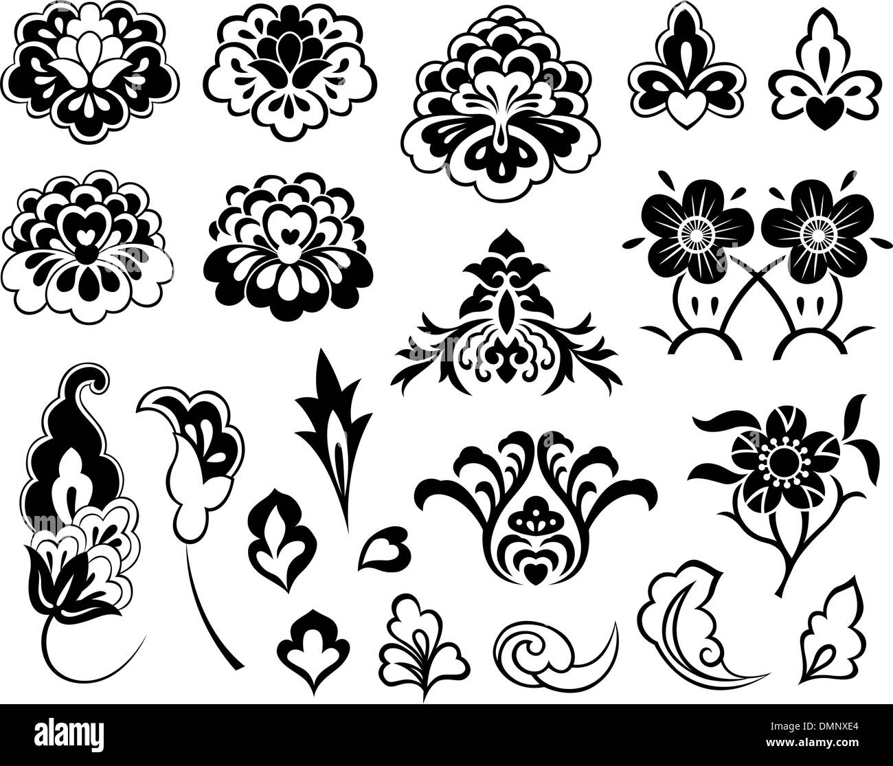 Fiore e foglia illustrazione Illustrazione Vettoriale