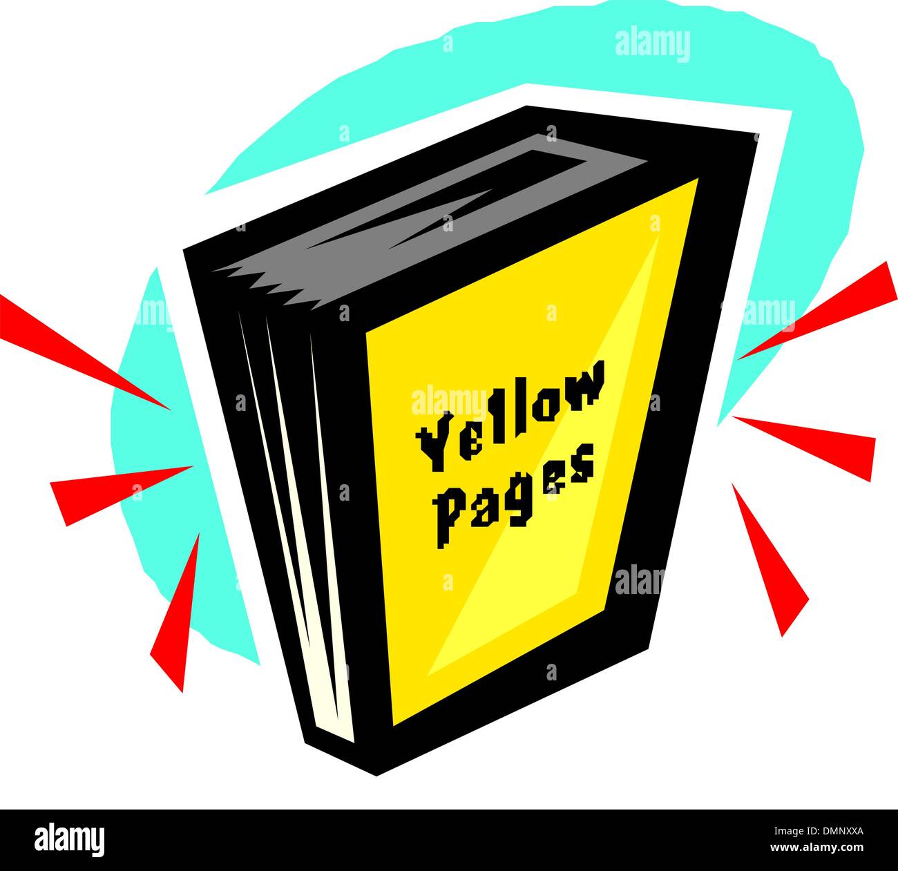 Vettore telefono giallo icona del libro Illustrazione Vettoriale