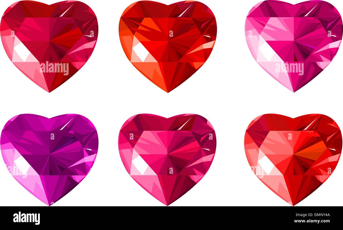 jewelry hearts Illustrazione Vettoriale