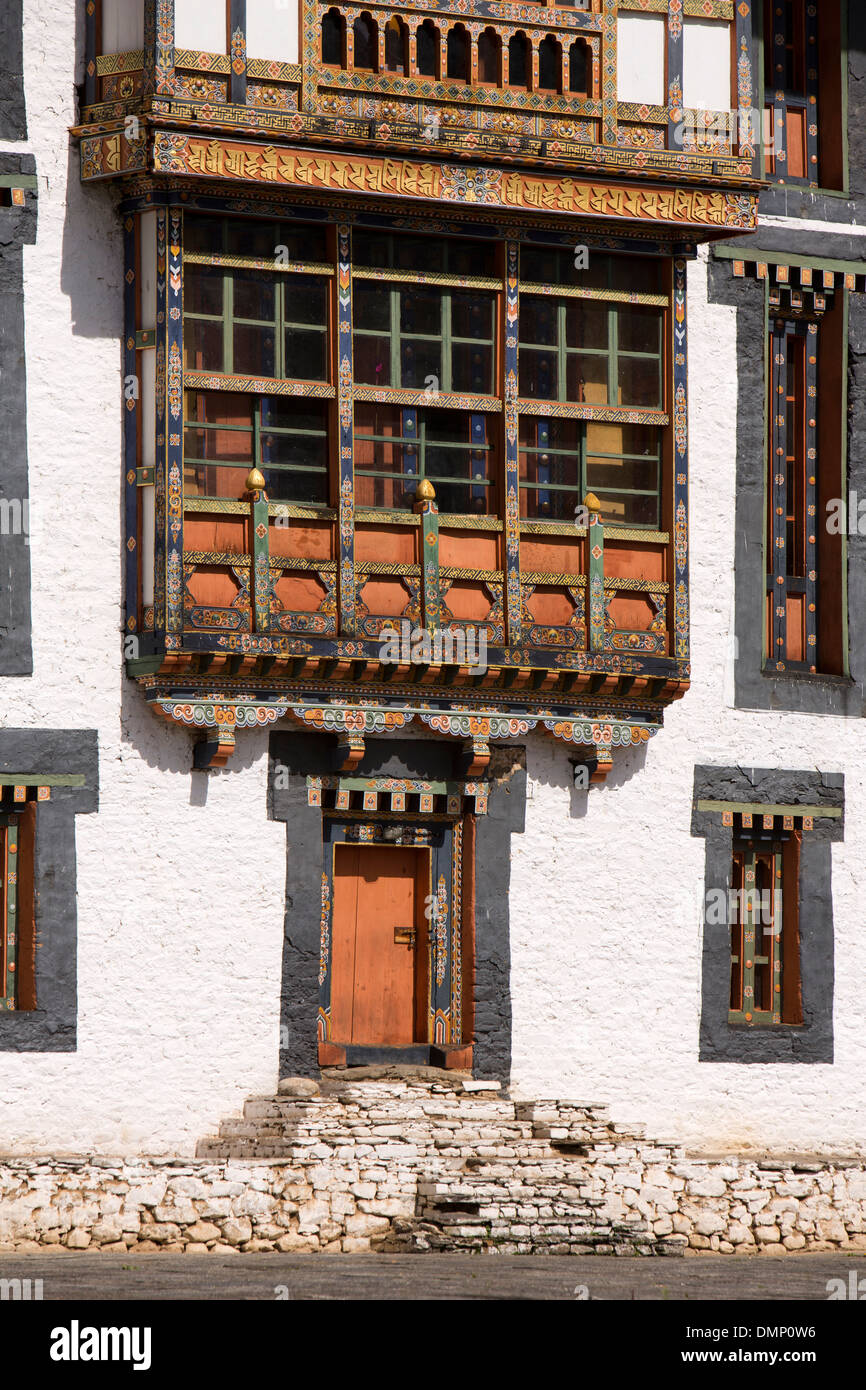 Il Bhutan, Bumthang Valley, Kurjey Lhakang, monastero Sampalundrup medio porta del tempio Foto Stock