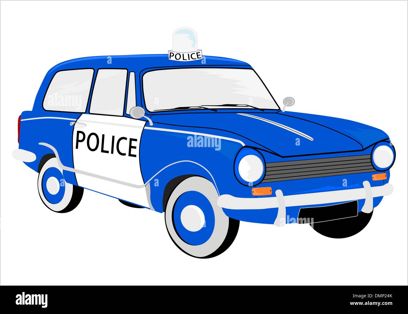 Retrò auto della polizia. Illustrazione Vettoriale