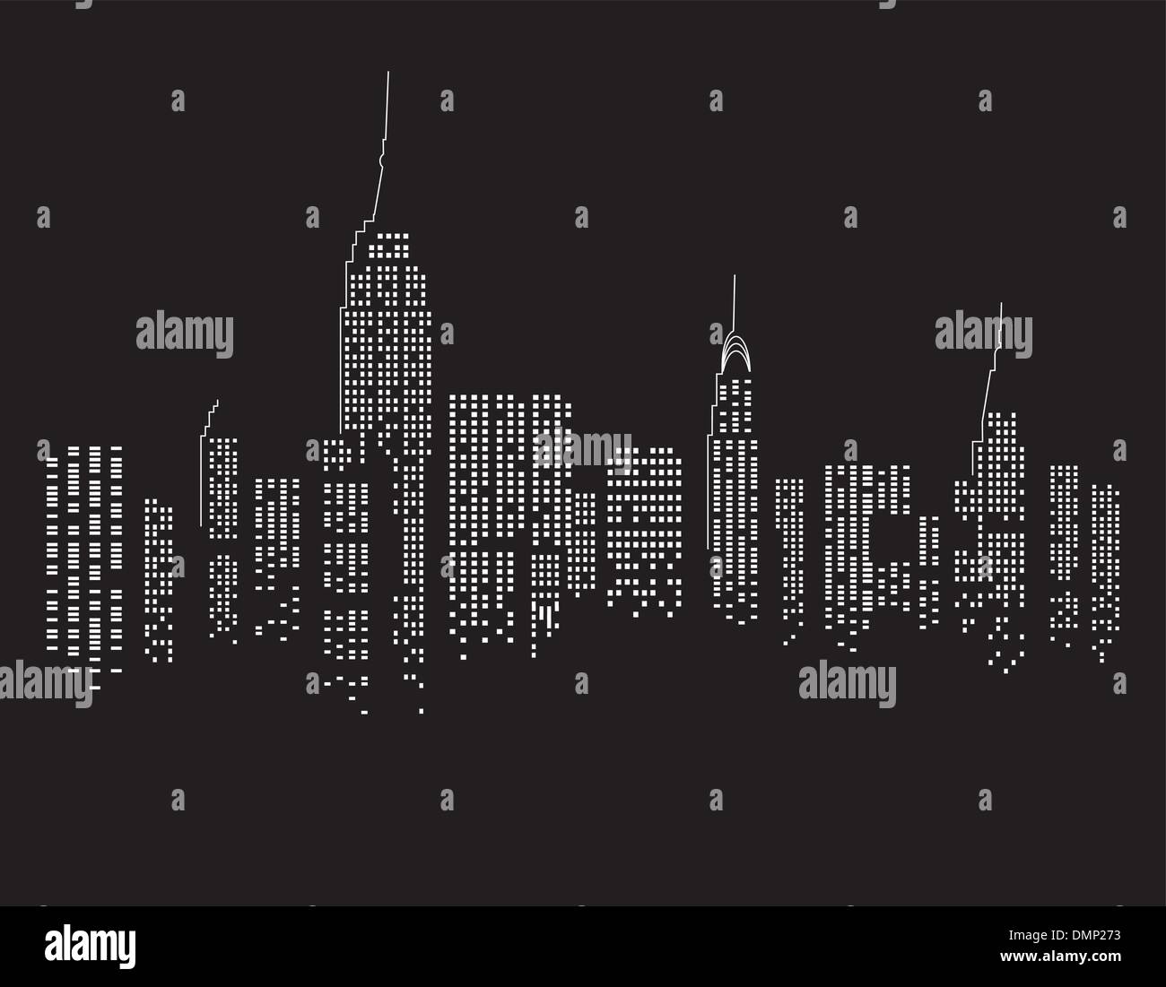 New York di notte Illustrazione Vettoriale