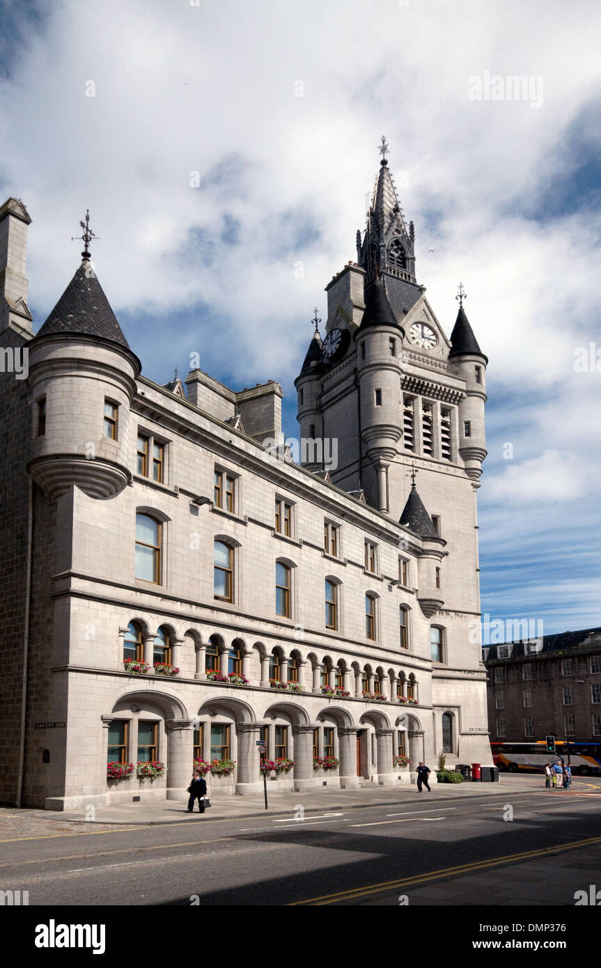 Aberdeen città di granito townhouse union street Foto Stock