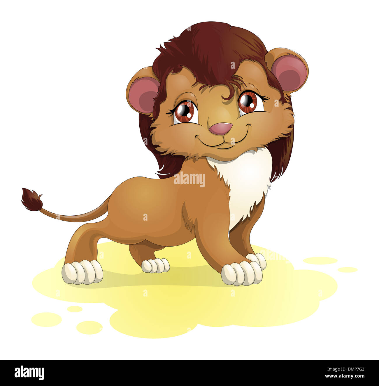 Bella grazioso giovane lion Foto Stock