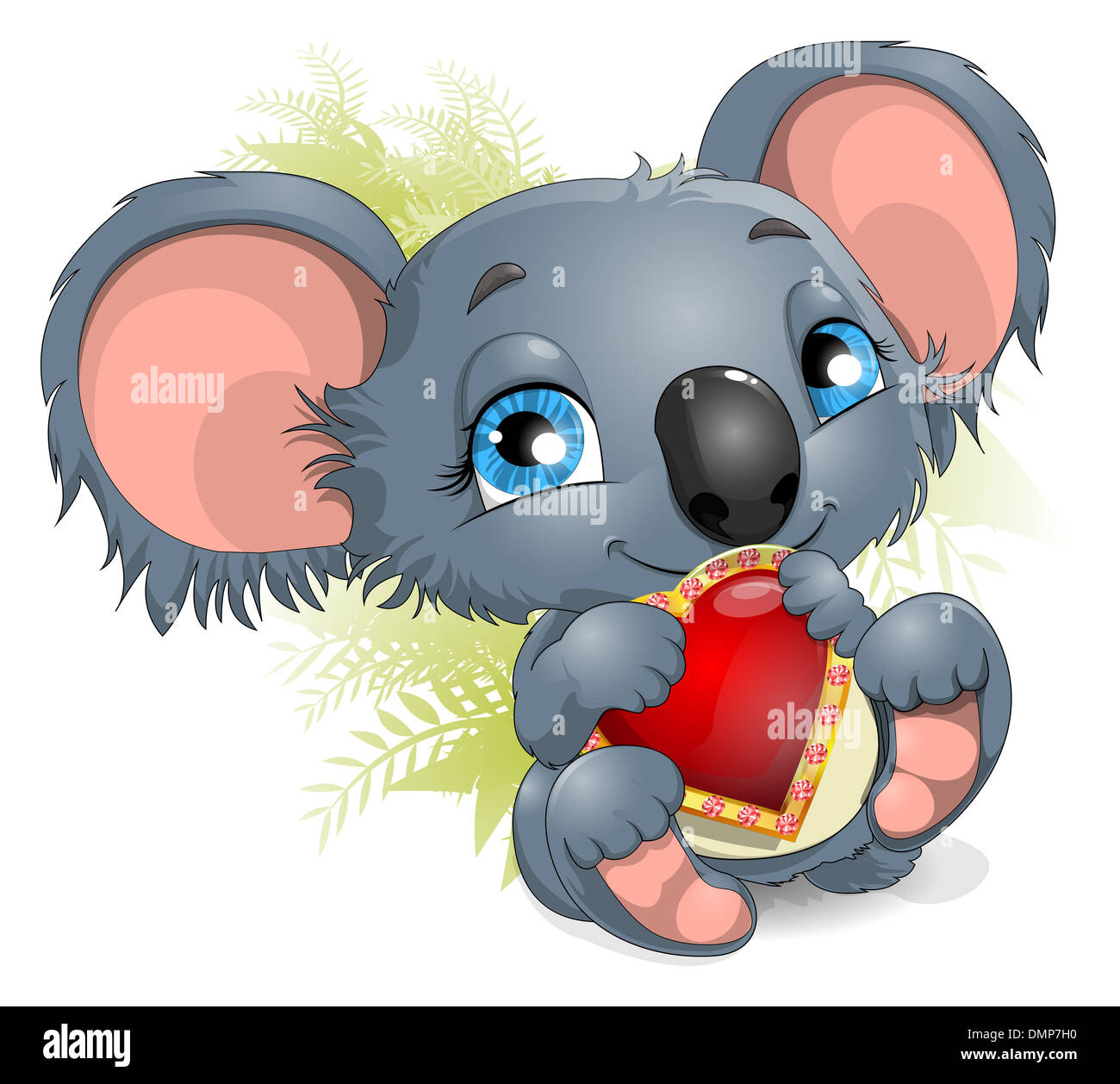 Il Koala abbraccia cuore Foto Stock