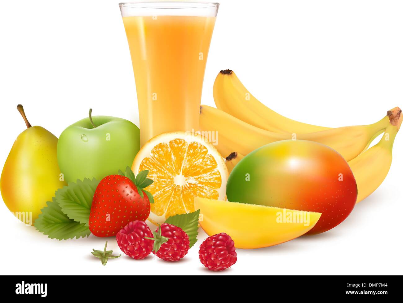 Colore fresco frutta e succhi di frutta. Illustrazione Vettoriale Illustrazione Vettoriale