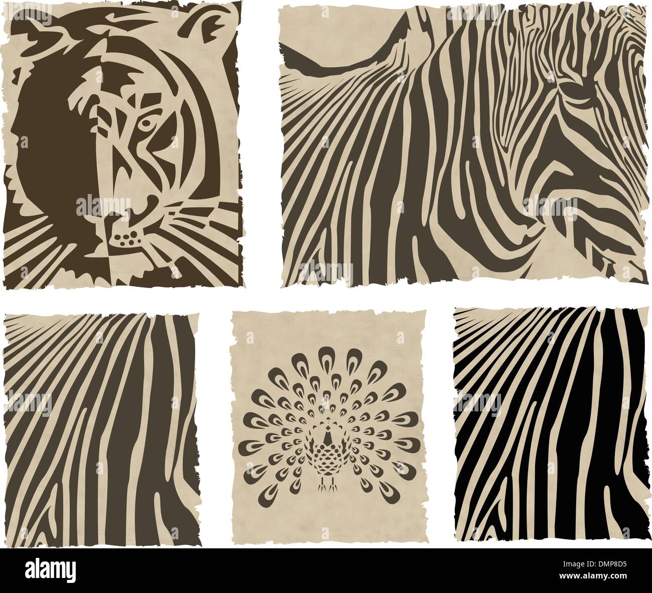 Il vettore animale e set di pelle Illustrazione Vettoriale
