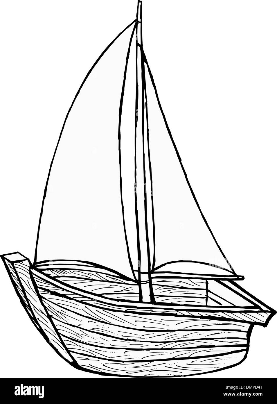 Barca a vela giocattolo, immagine vettoriale Illustrazione Vettoriale