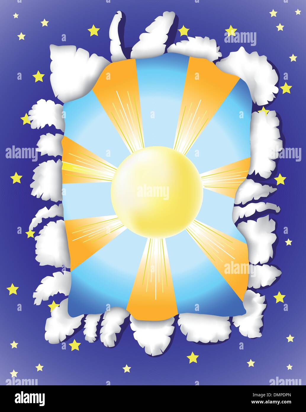 Giornata di sole e di notte oscura Illustrazione Vettoriale