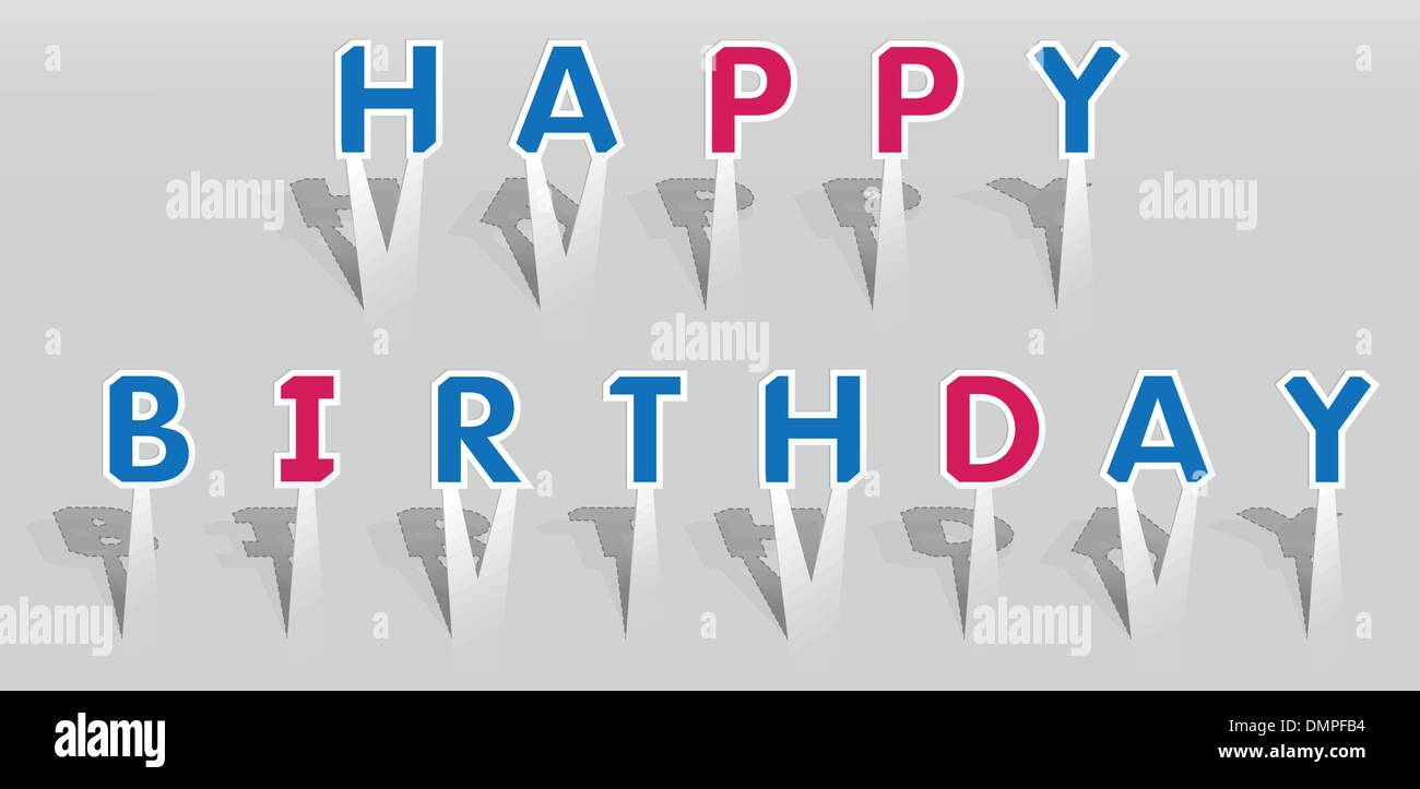 Illustrazione di buon compleanno parole. Illustrazione Vettoriale