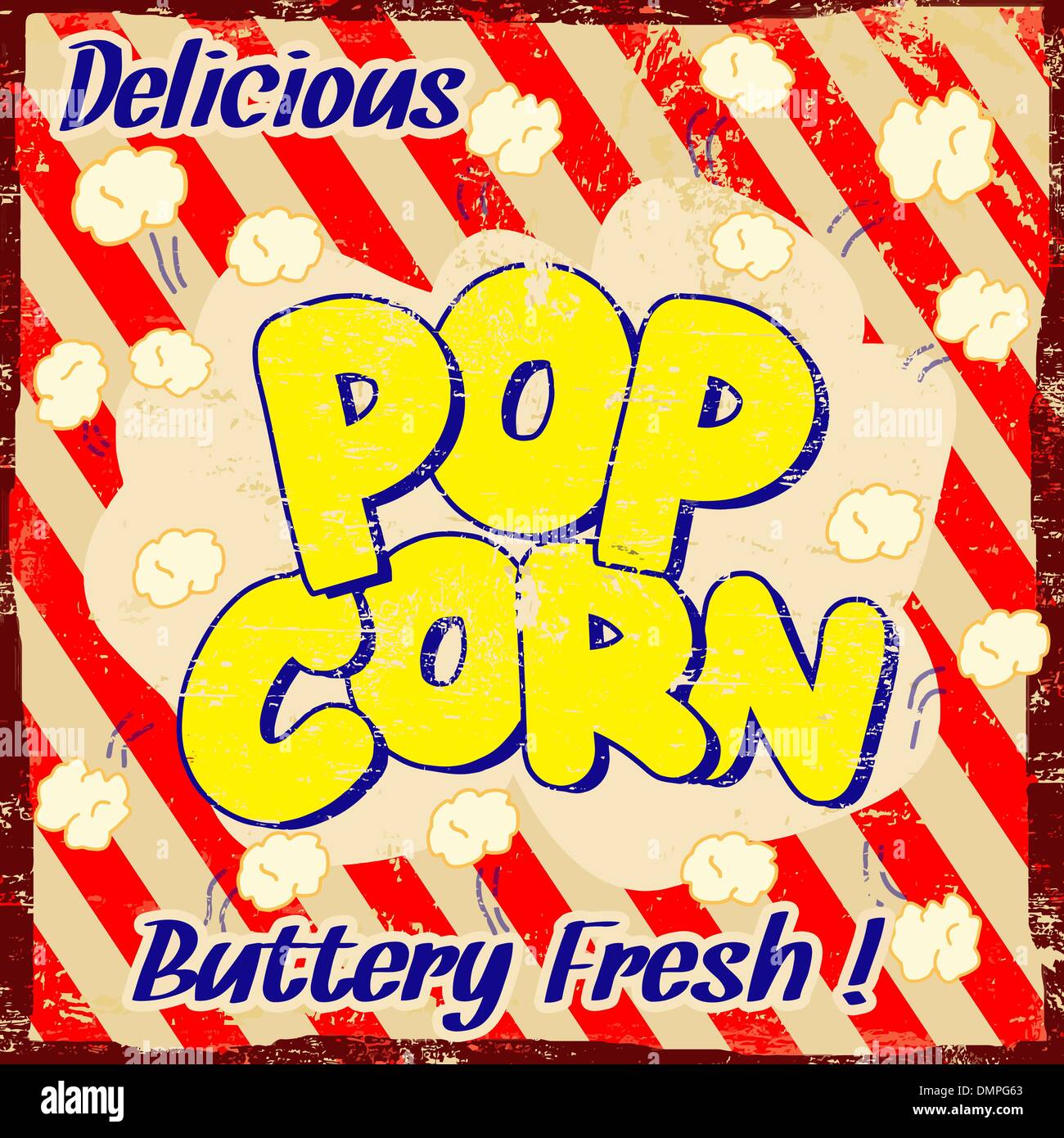 Pop corn poster vintage Illustrazione Vettoriale