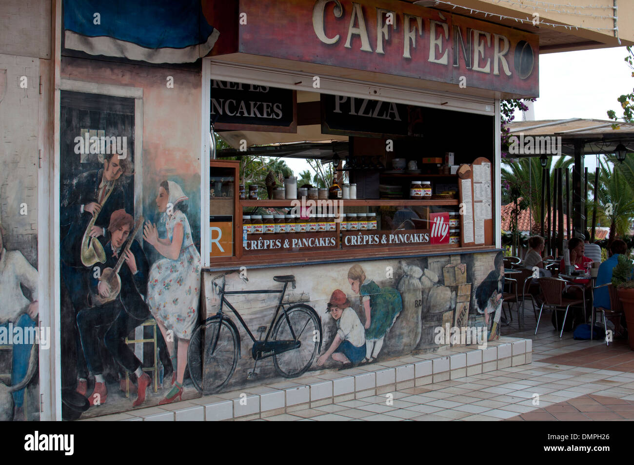 Caffe Nero, Caleta de Fuste, Fuerteventura, Isole Canarie, Spagna. Foto Stock