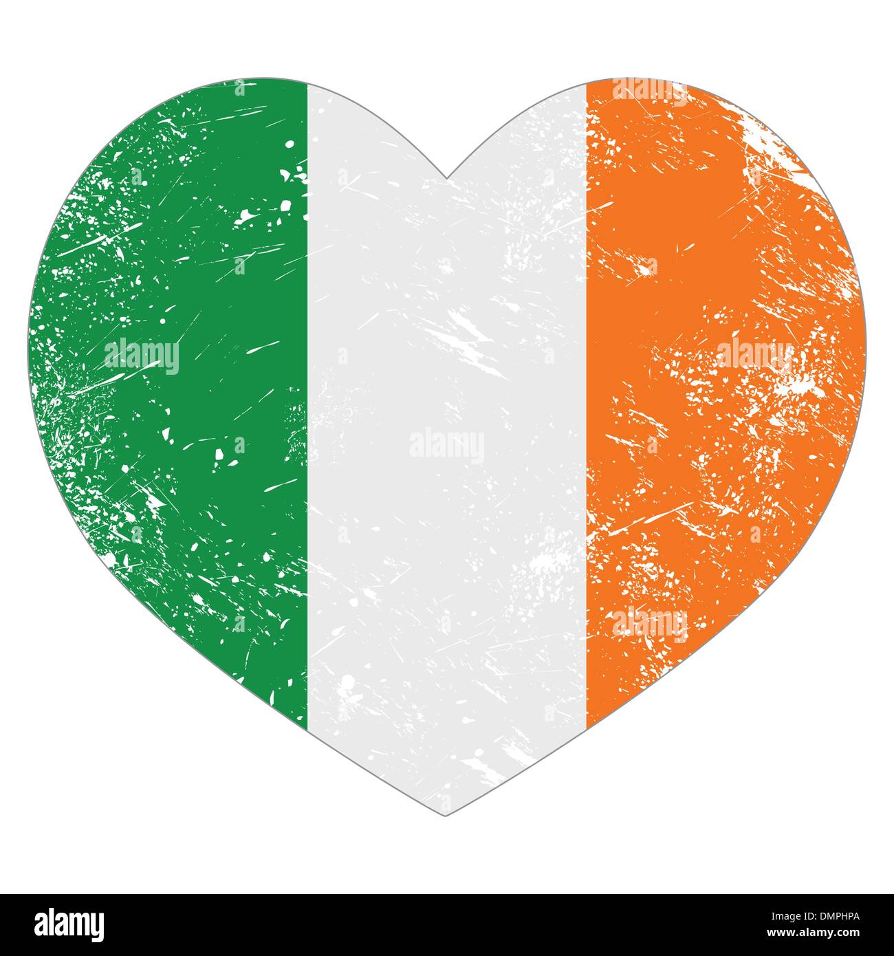 L'Irlanda cuore bandiera retrò - il giorno di San Patrizio Illustrazione Vettoriale