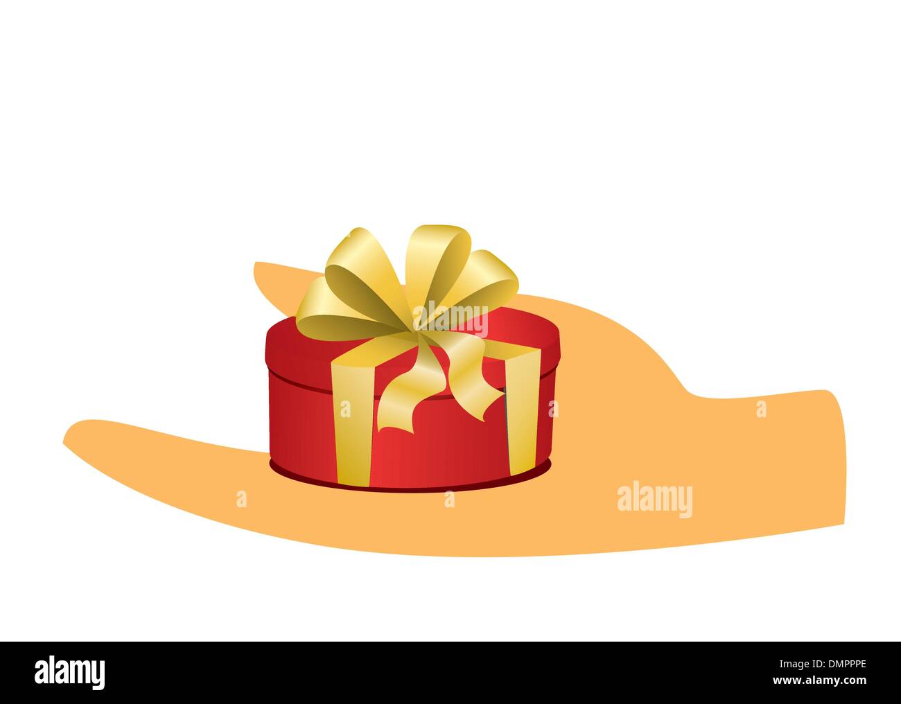 Illustrazione Vettoriale - mano con piccola casella rossa Illustrazione Vettoriale