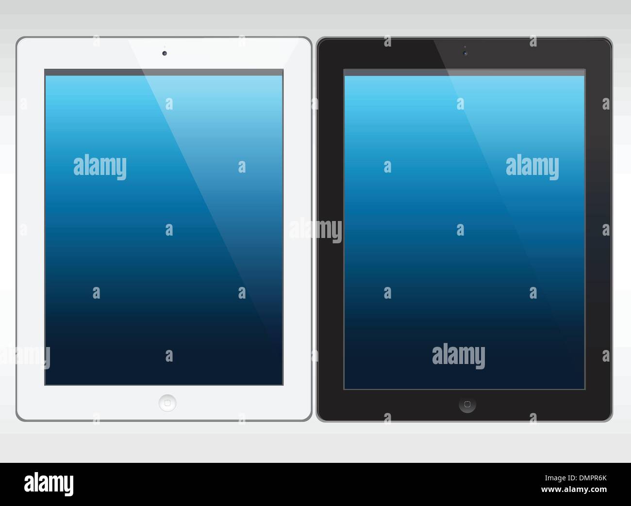 Tabella realistica del modello di PC.(bianco e nero variazione).Vettore illustrazione Design Illustrazione Vettoriale