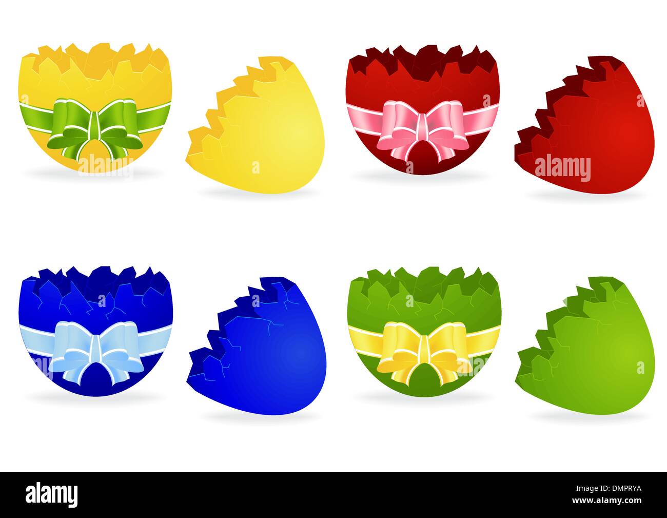 Impostare le rotture di uovo di pasqua con archetto Illustrazione Vettoriale