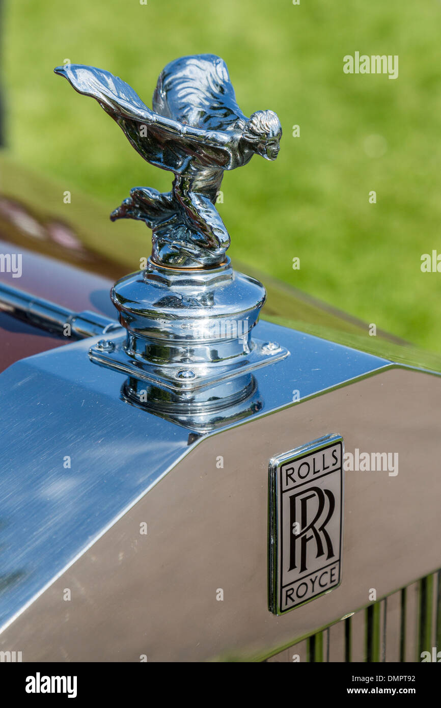 Rolls Royce logo e ornamento del cofano, REGNO UNITO Foto Stock