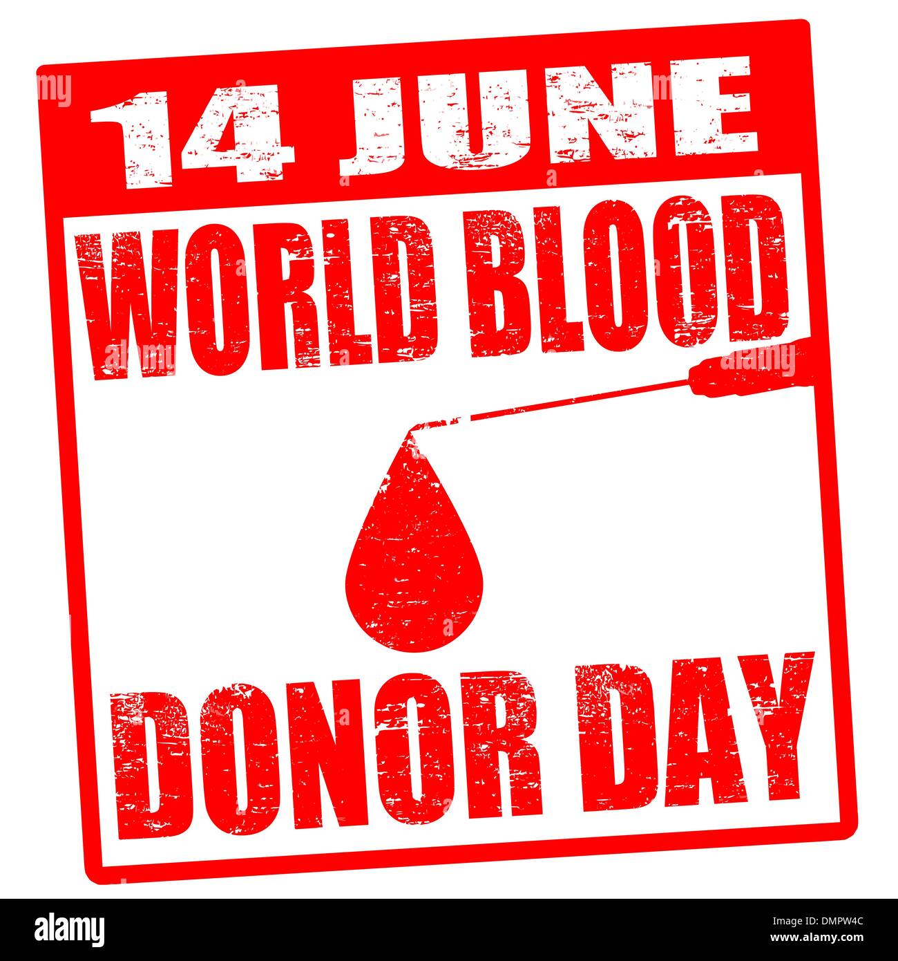 Mondo di donatori di sangue timbro di giorno Illustrazione Vettoriale