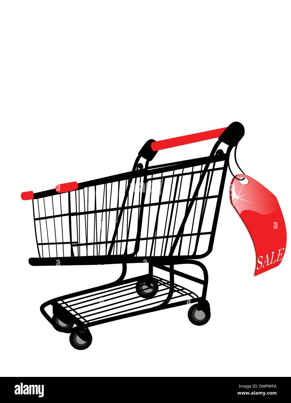 Il vettore carrello con etichetta di vendita Illustrazione Vettoriale
