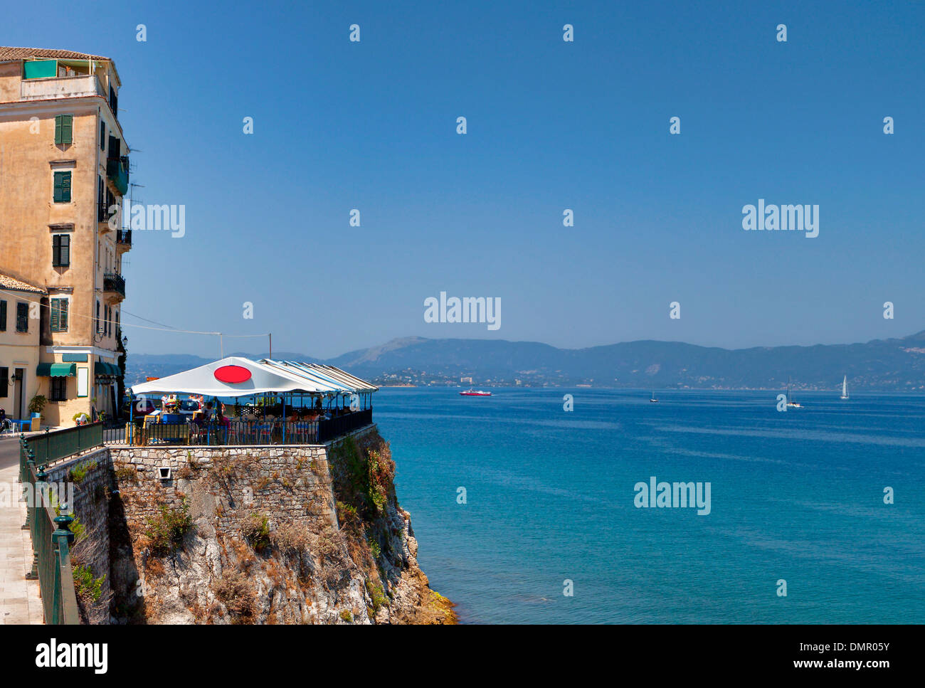 L'isola di Corfù e la città vecchia in Grecia Foto Stock