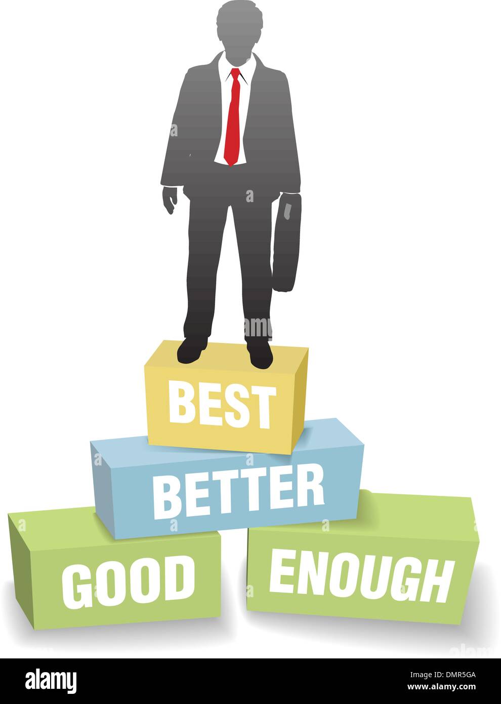 Persona d'affari Buono Migliore Ottimo risultato Illustrazione Vettoriale