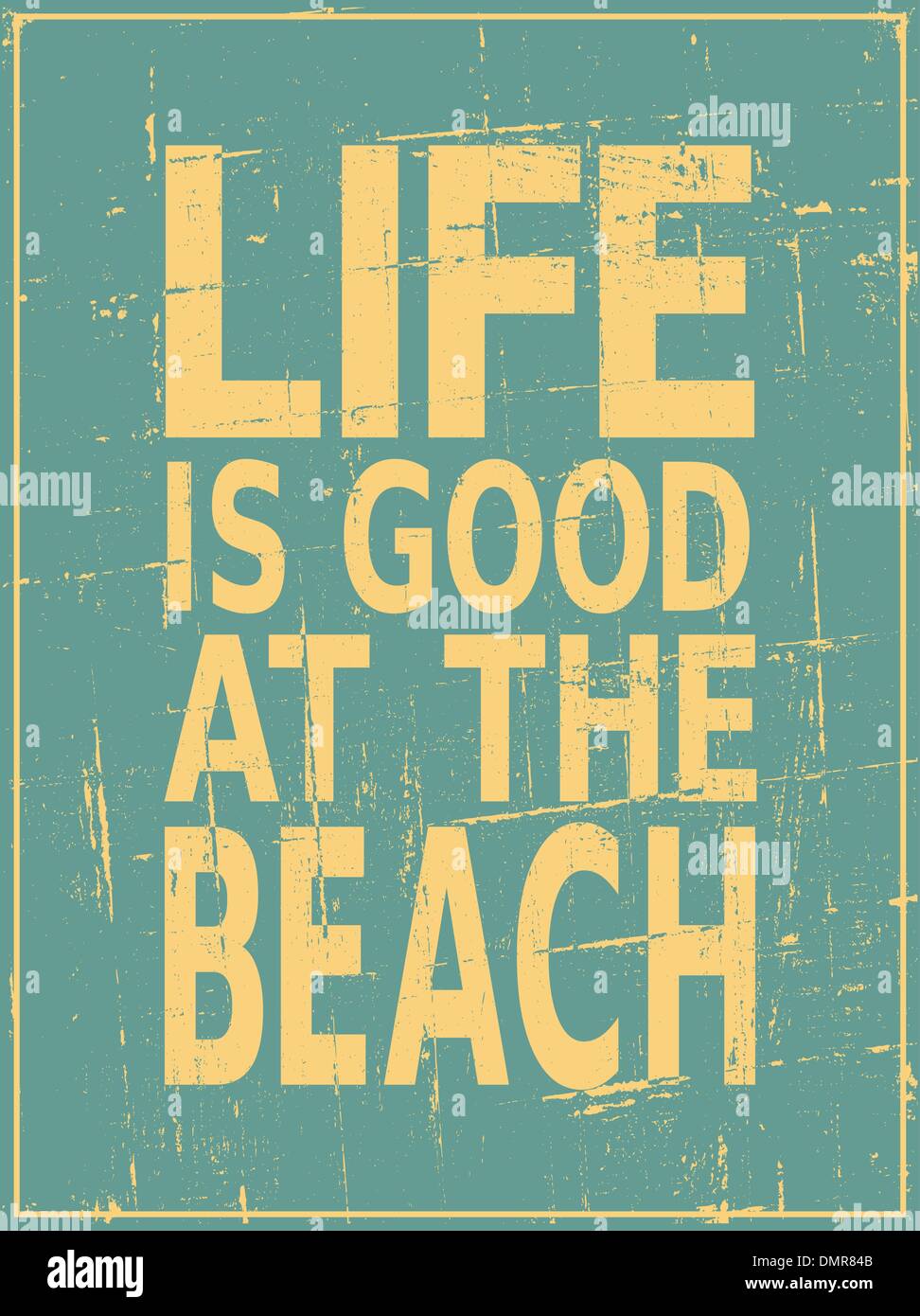 Vintage Poster sulla spiaggia Illustrazione Vettoriale