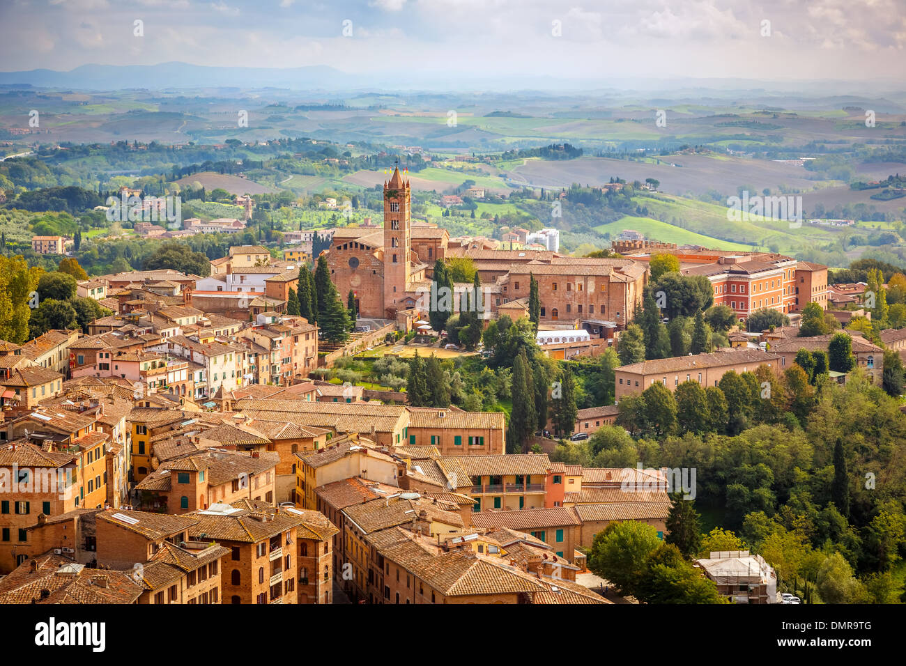 Vista aerea sulla città di Siena Foto Stock
