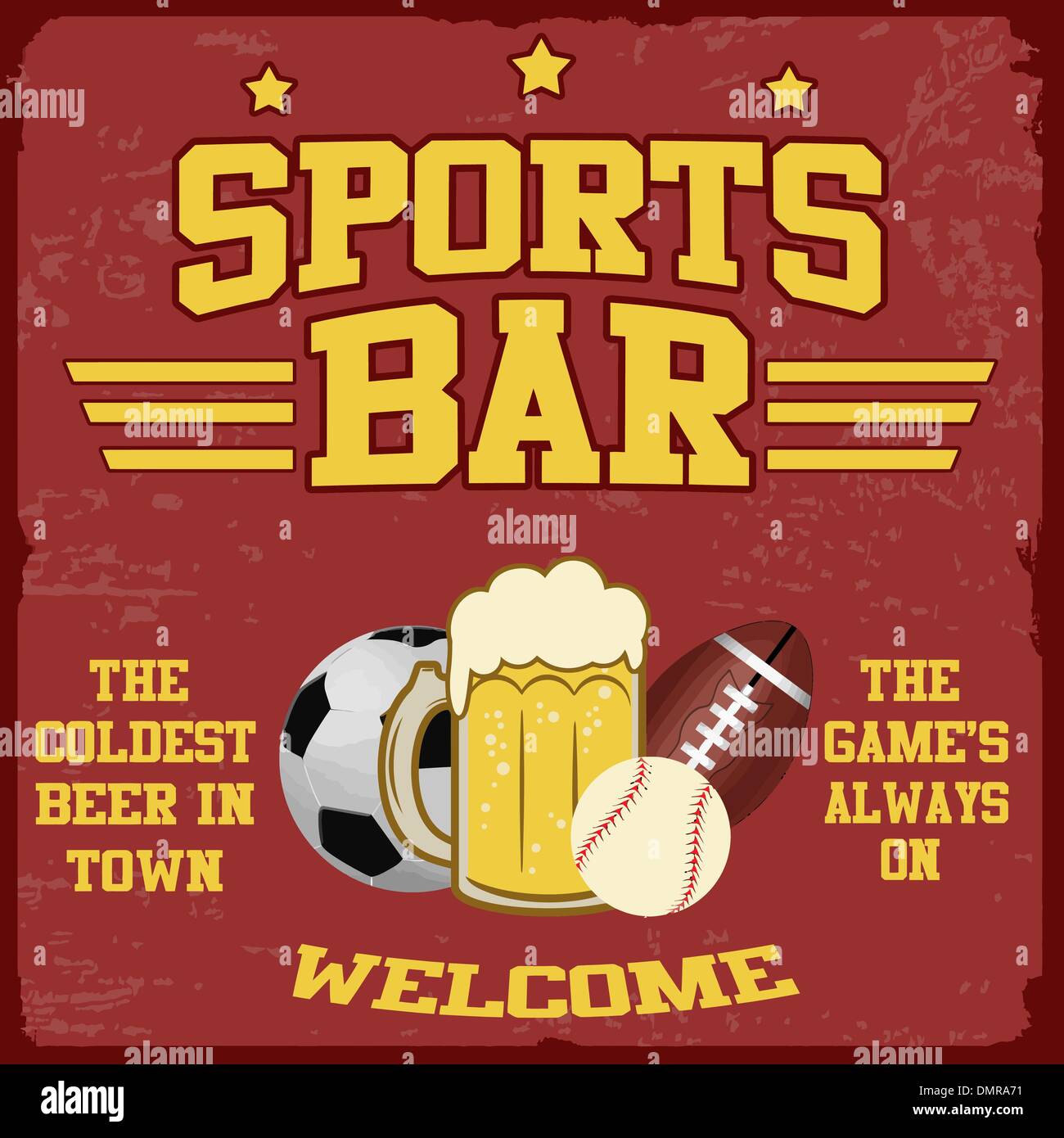 Lo sport bar poster Illustrazione Vettoriale