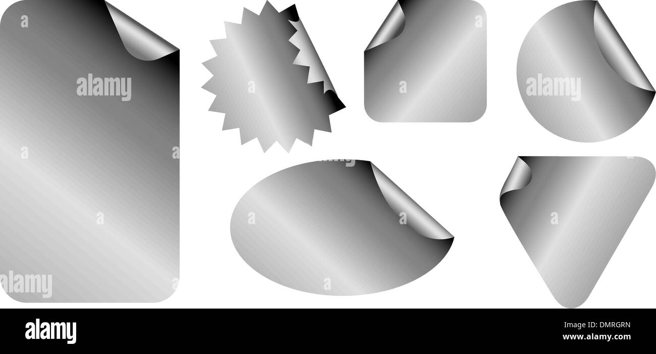 Set di etichette in metallo Illustrazione Vettoriale
