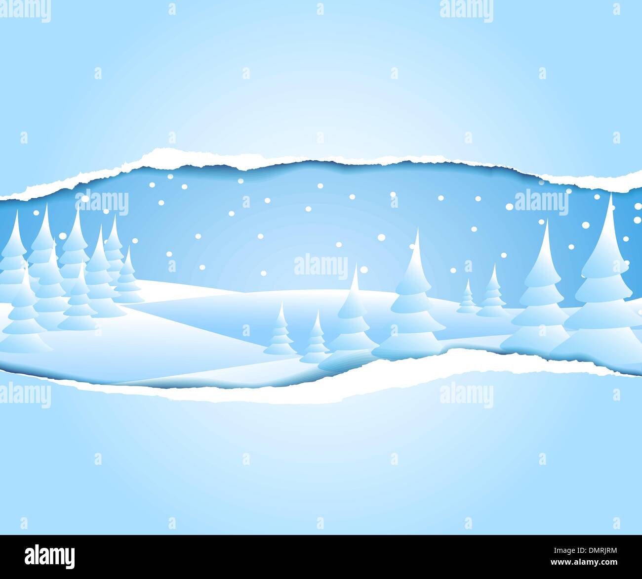 Frosty paesaggio innevato Illustrazione Vettoriale