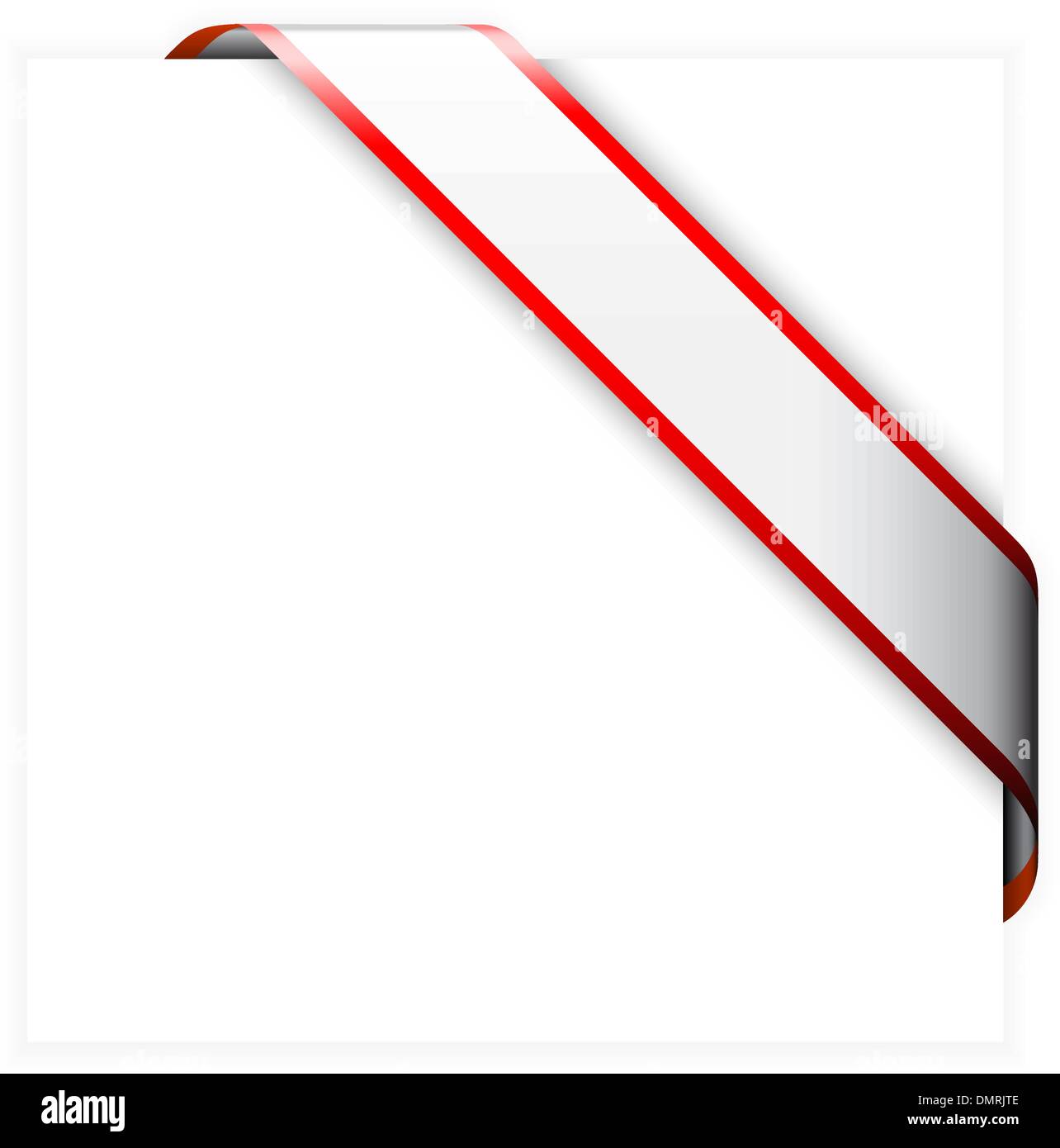 Il bianco e il rosso colorato nastro ad angolo Illustrazione Vettoriale