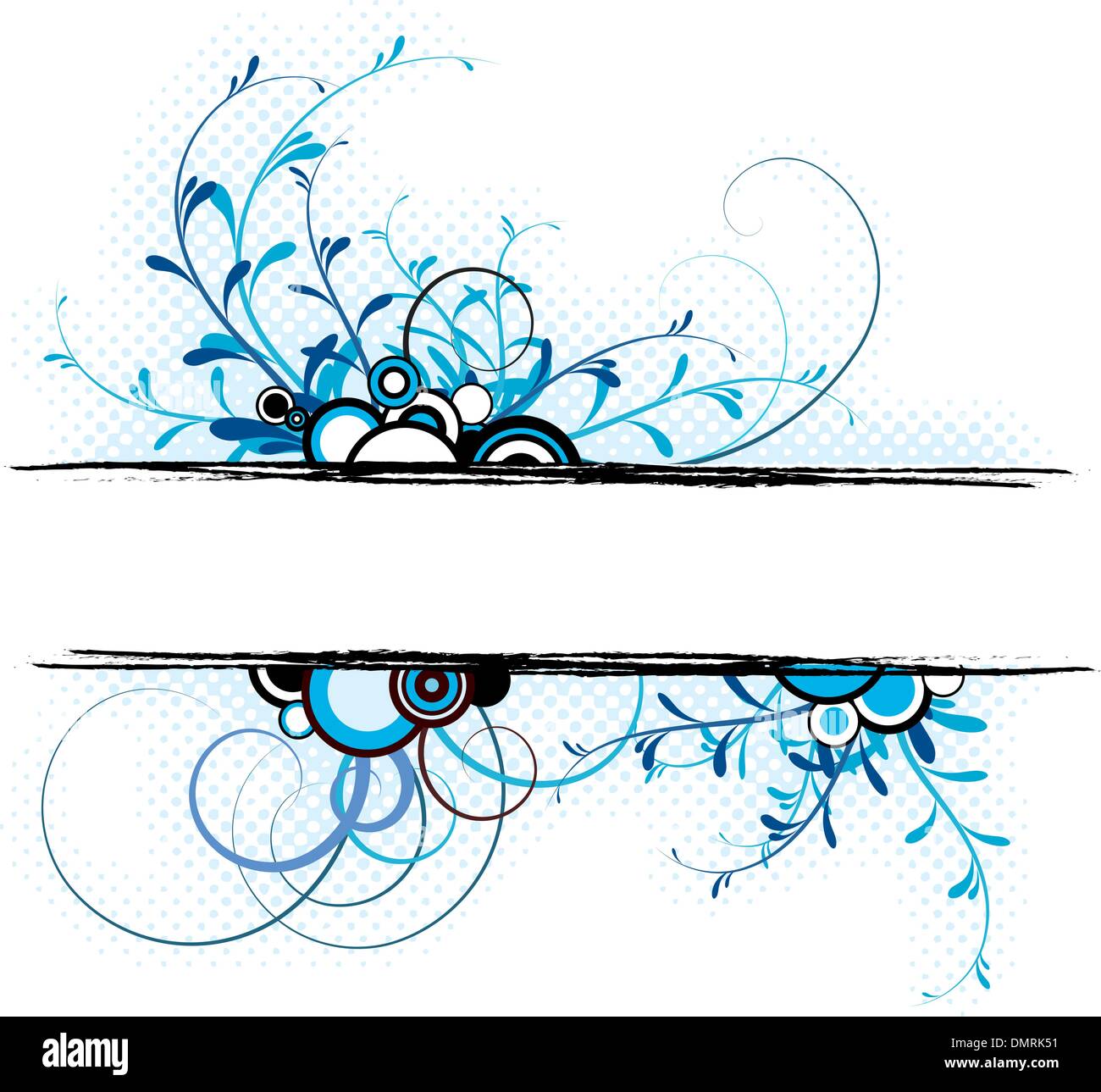 Blu sfondo floreale Illustrazione Vettoriale