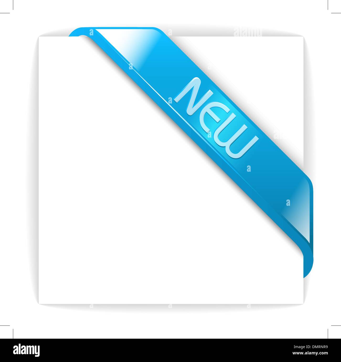 Nuovo vetroso angolo blu ribbon Illustrazione Vettoriale