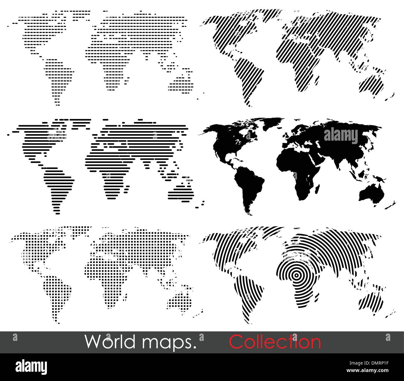 Mappa mondo raccolta Illustrazione Vettoriale